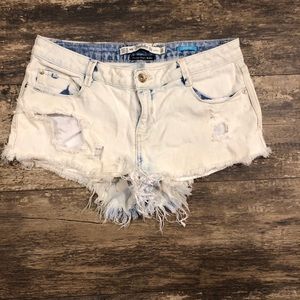 Zara distressed jean shorts